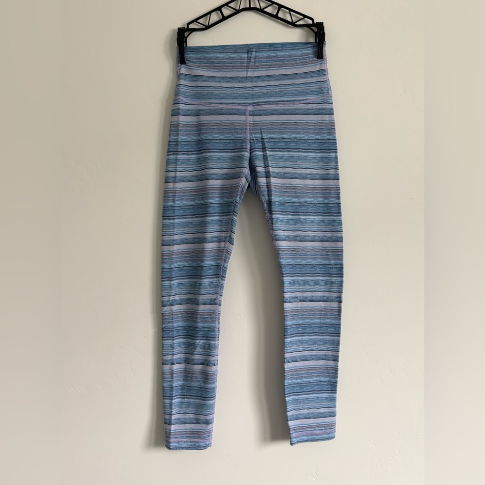 lululemon athletica Kids Blue and Pink Striped Leggings
